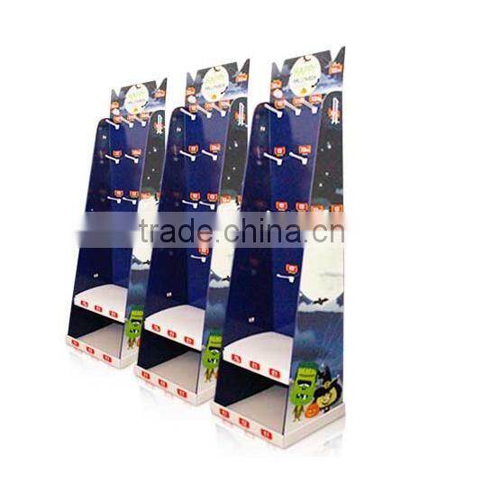Small appliances flashlight electronics corrugated peg hook floor display stand rack