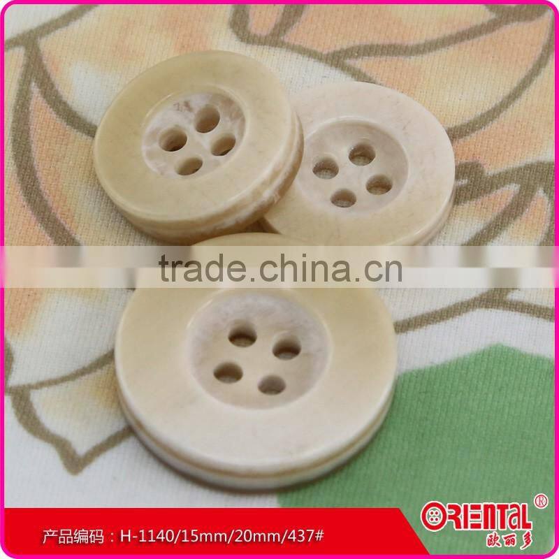 high end 4 holes plastic imitation wooden button for sasual suit