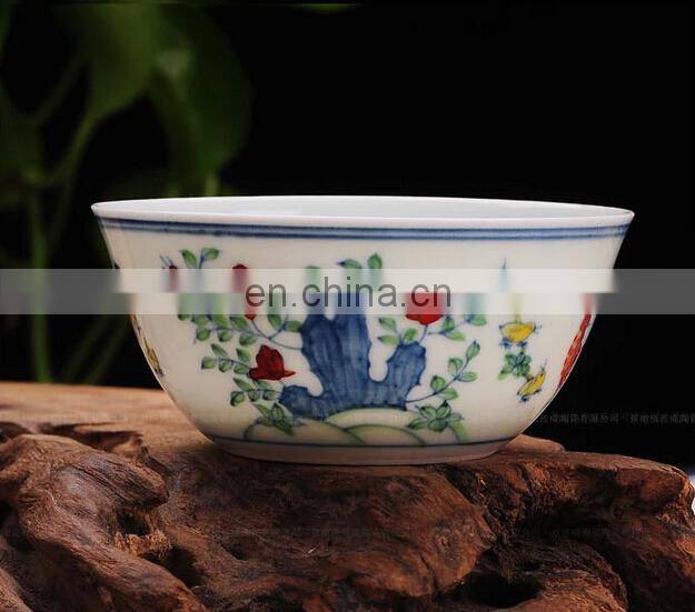 Antique Ceramic Porcelain Ming Dynasty Chenghua Doucai Chicken Bowl Vase Replica
