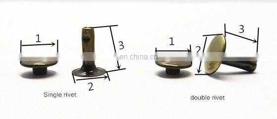 Wholesale 7mm Gold Brass Metal Rivet For Leather Bag