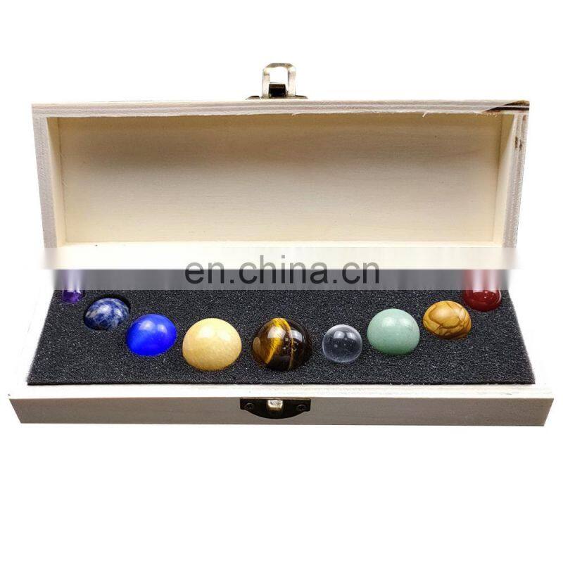 Semi-Precious Stone Crafts Gift Set Semi Precious Stones Crystal Ball Sphere Planet Stone Set Gift Box