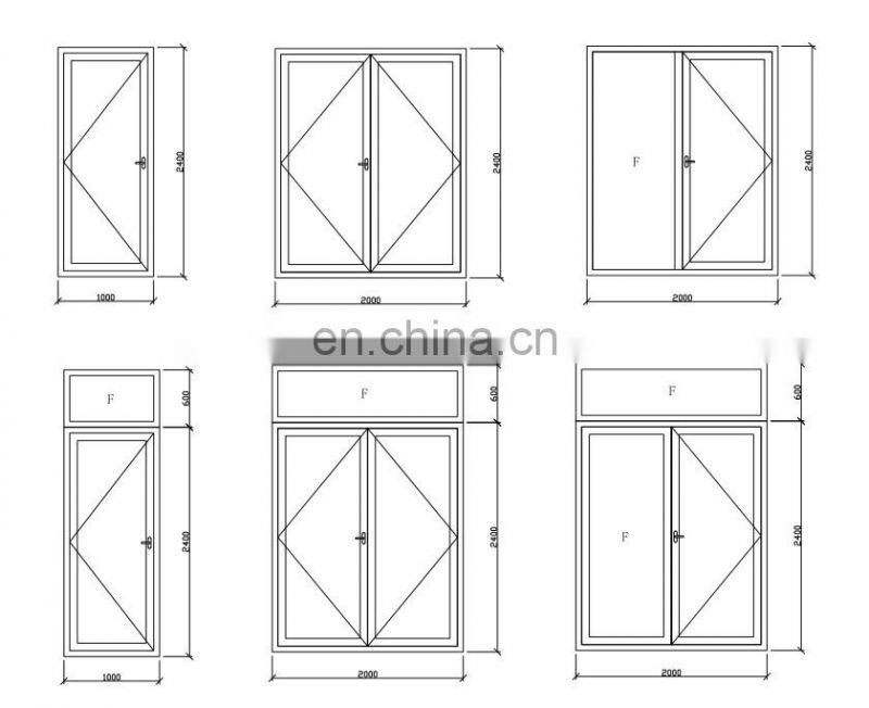 Modern design exterior PVC doors/grills pvc windows and doors