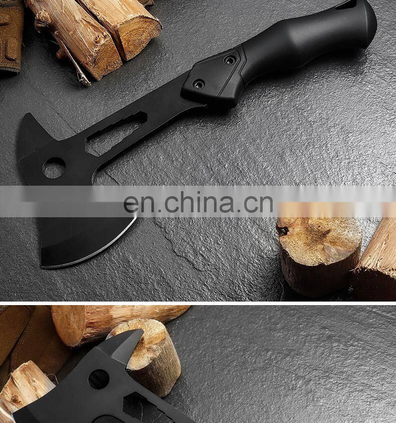New outdoor multi-purpose open mountain axe with hexagon board hand and all black rubber handle fire axe