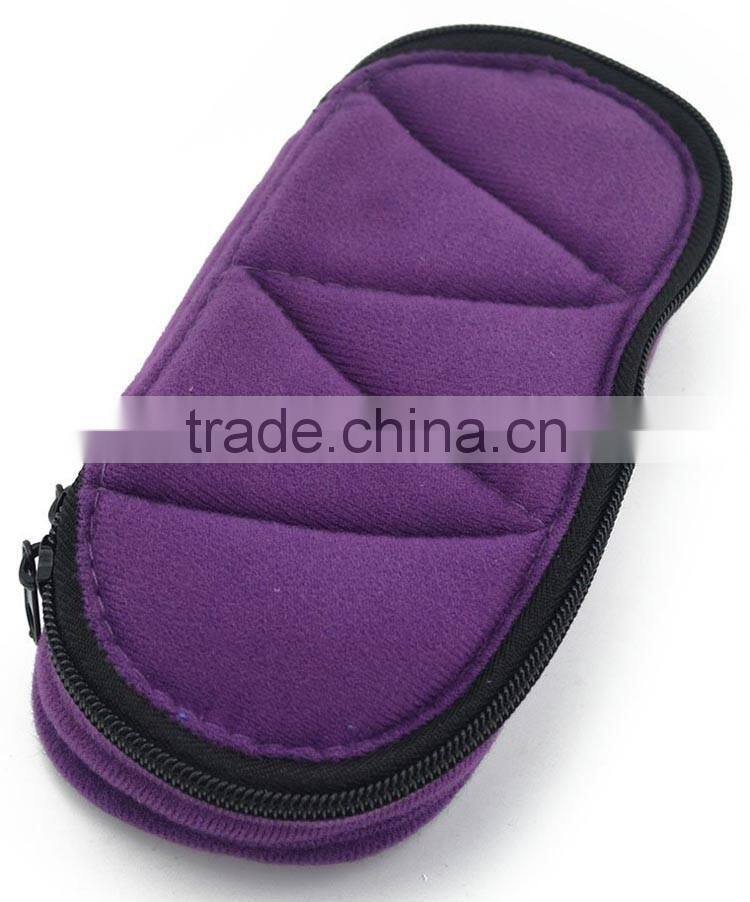 soft purple velvet essential oil case hold 5ml and 10ml bottle,OEM soft velvet small essential oil carrying cases hold 5bottles