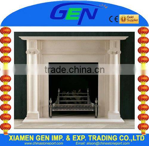 home decoration white marble fireplace carving