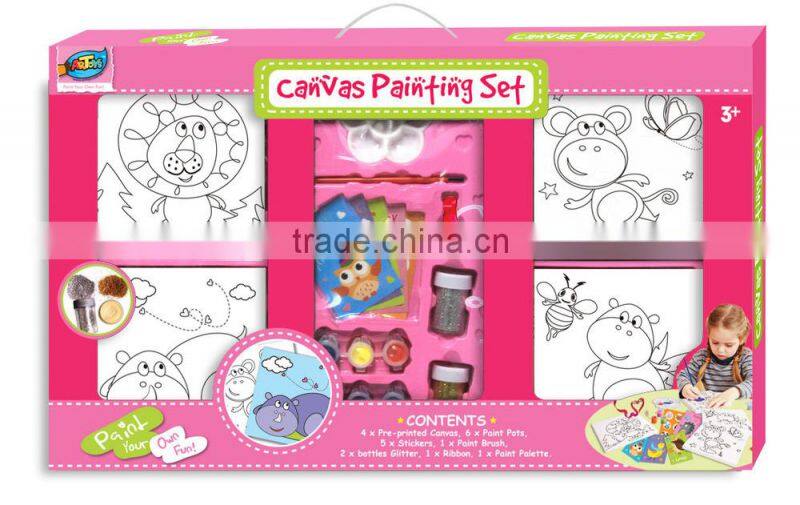 A full range of children's canvas painting set