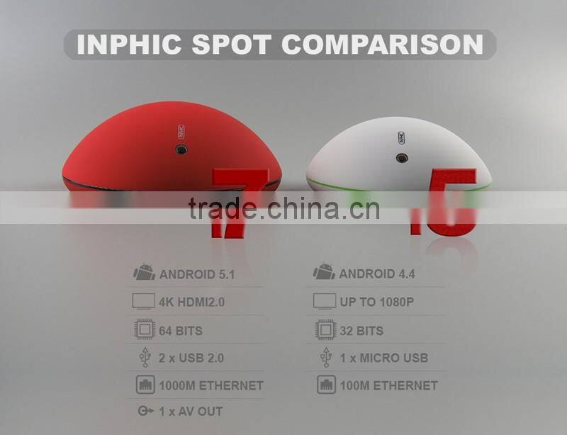 android 5.1 tv box Amlogic S905 1GB DDR3 8GB eMMC Hot for USA Canada Europe Inphic Spot I7 Smart TV Box
