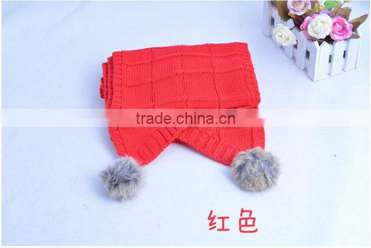 Best Selling Pom Pom Ball Tassel Style Warm Keeping Plain Acrylic Fashion Girls Knitted Scarf