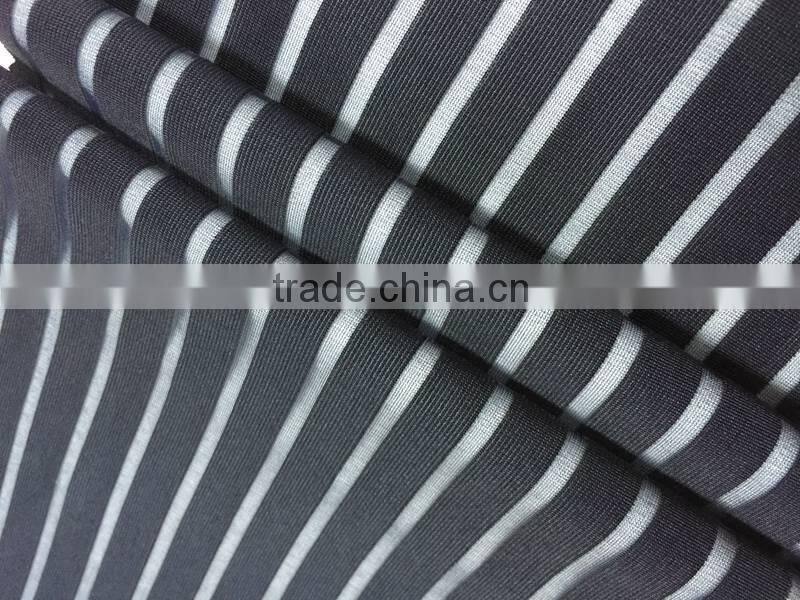 100 polyester stripe organza fabric for fashion cloth China supplier