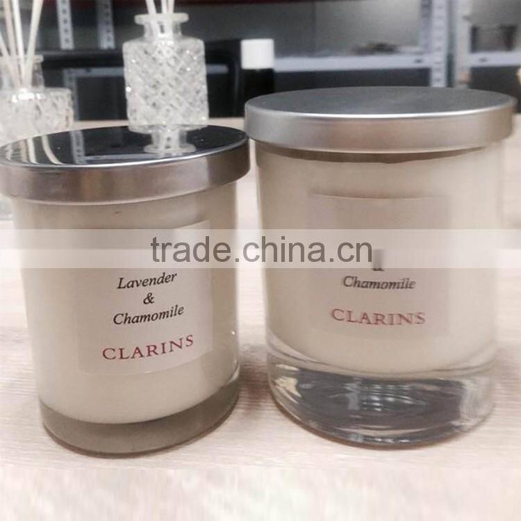 8oz candle holder/candle glass jar with metal lid for making candle