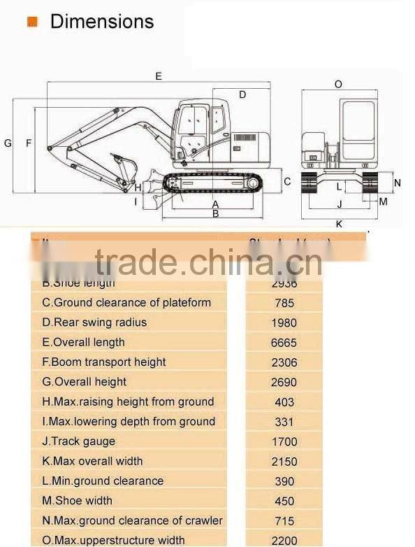 8ton crawler excavator with Japan engine,cabin