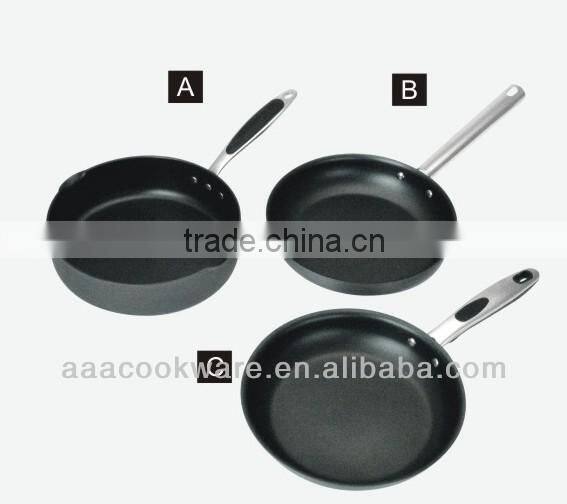 2014 New Products 3PCS German Technique 2.5mm Hard Anodized Aluminium Frypan Set With Teflon Non Stick Coating For Wholesale