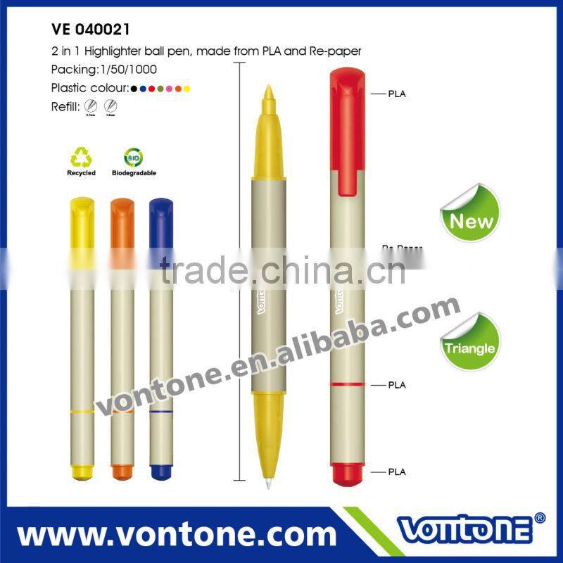 highlighter and ball pen