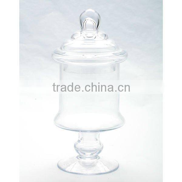 Clear Glass Candy Jar with Lid, Middle Size