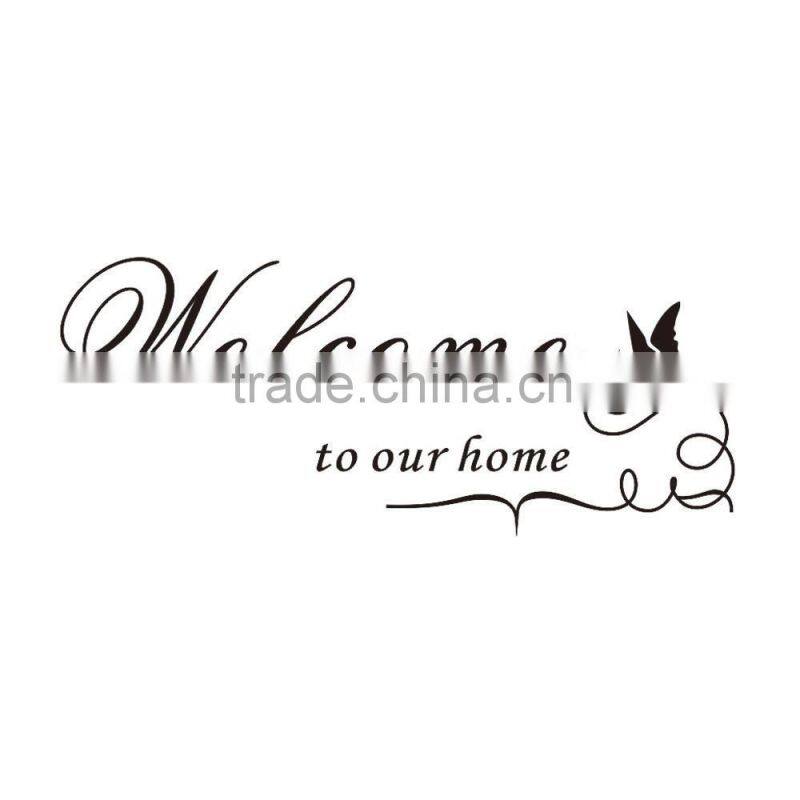 Welcome to our home Quote Removable Vinyl Decal Decals Wall Sticker Stickers Home Decor DIY Butterfly