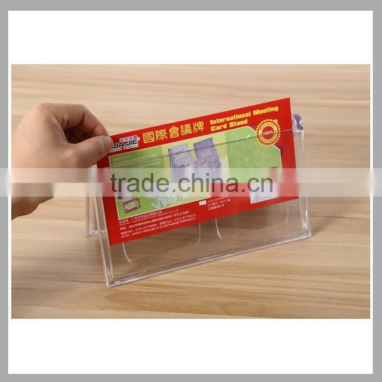 Office gear V shape transprent acrylic stand-up sign holder