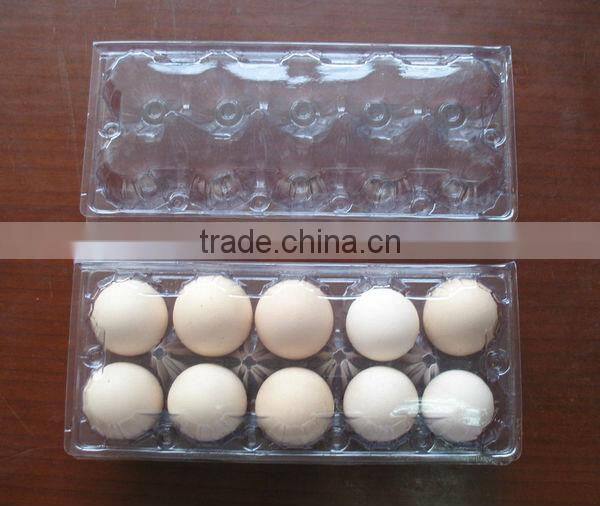 10 cavities plastic egg box,PVC PET egg packing tray