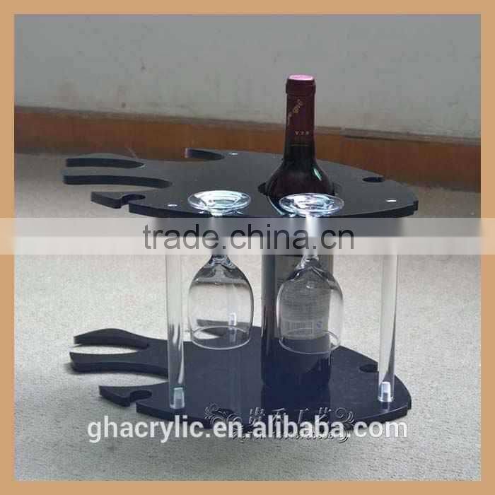 black color acrylic wine stand display rack