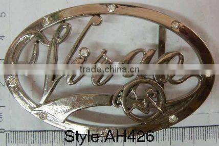 Fashion gold name plate belt buckle