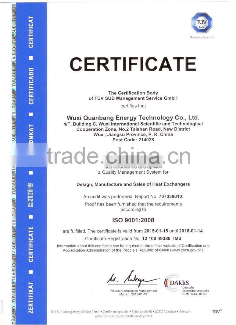 Copper finned tube surface condenser
