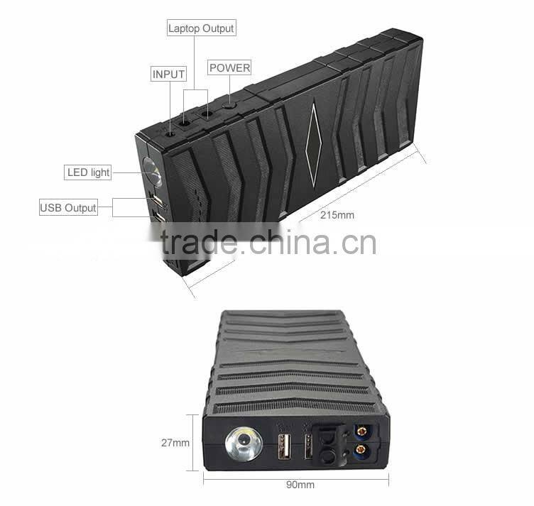 SUNPOW battery booster pack 18,000mAh portable 12V gasoline and diesel car battery charger jump starter