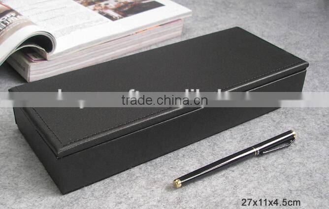 Luxury black pu business pen box for 2015