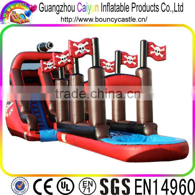 Red Flags Inflatable Plastic Water Slide Outdoor Sports