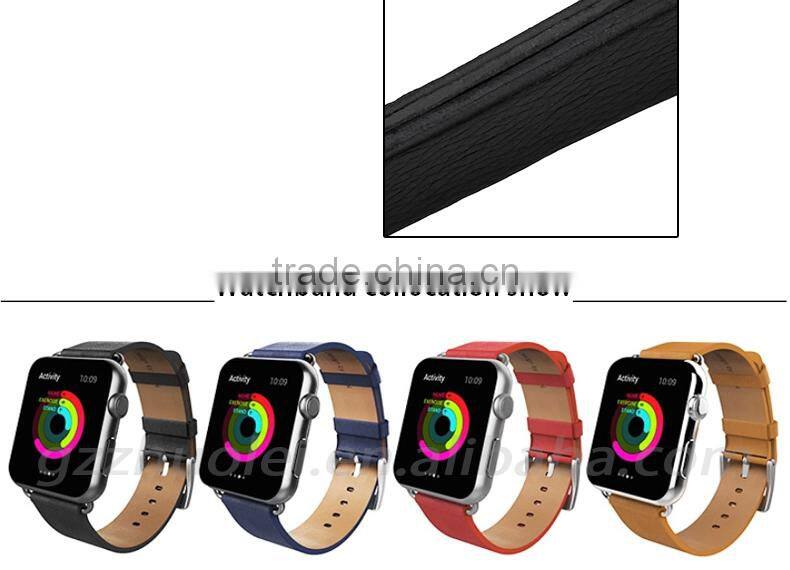 Wholsale black brown red grey Calfskin Leather Watch Strap S/S Adapter for 38mm 42mm Iwatch Strap For Apple Watch Band