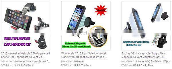 360 degree rotatable adjustable 5" Car Air Vent Mount Phone Holder for iPhone 6 plus,iPhone 4/4s/5/5s/5c/6,Samsung S3/S4/S5/S6