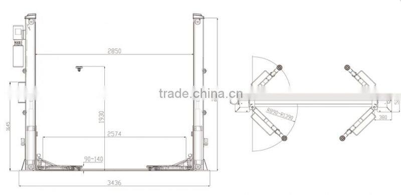Cheap Base plate 2 post car lift for auto maintenance equipment