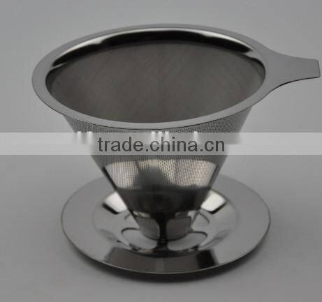 2/4 Cup Coffee Dripper Stainless Steel Mesh Micro Filter