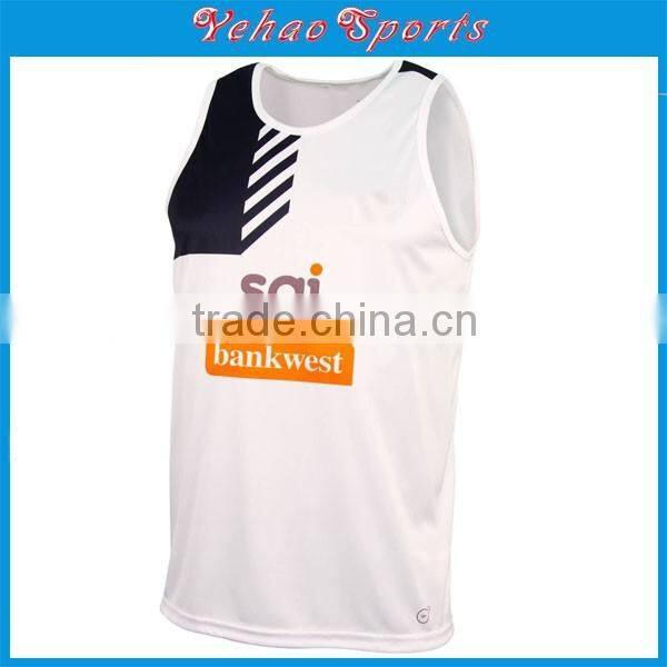 (factory OEM) cheap custom singlets 100% polyester singlets