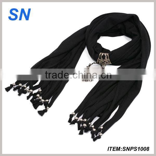 Fashion hot sell jeweled fancy scarf for hot women and girls