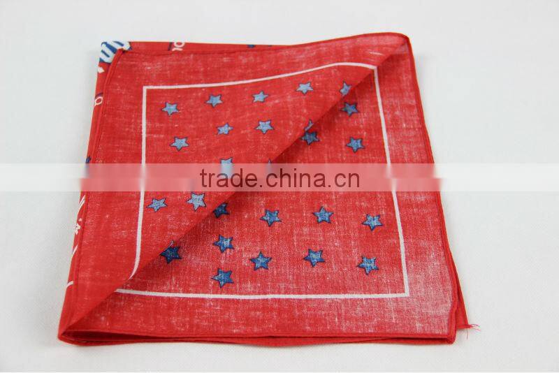 printing red cotton bandana for head
