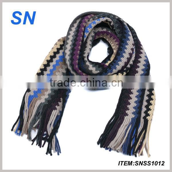 winter fashion triangle print scarf with tassel