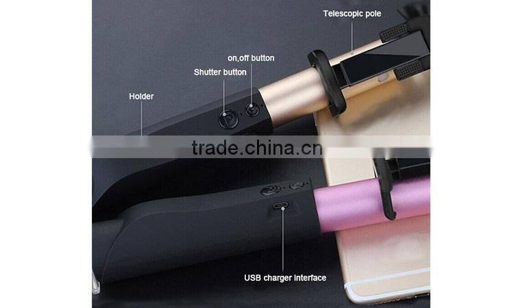 Promotional aluminum bluetooth monopod selfie stick bluetooth wireless