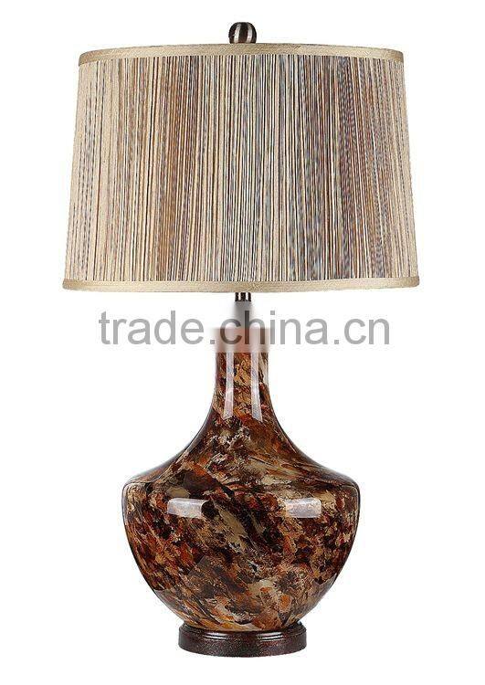 Modern gorgeous glass table lamp with pleated shade