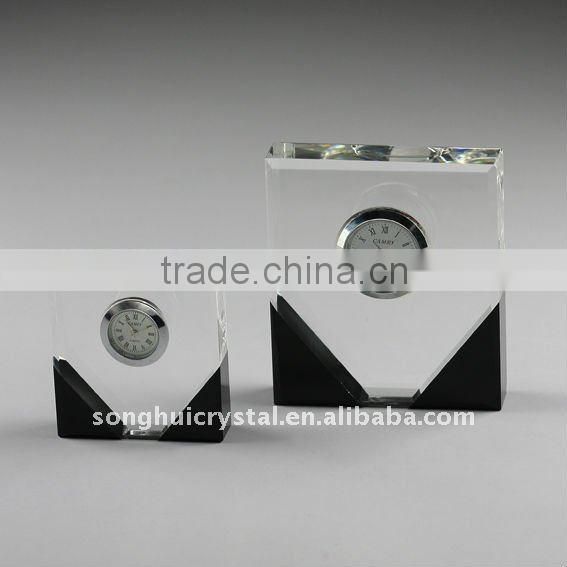 crystal glass gift mini clock