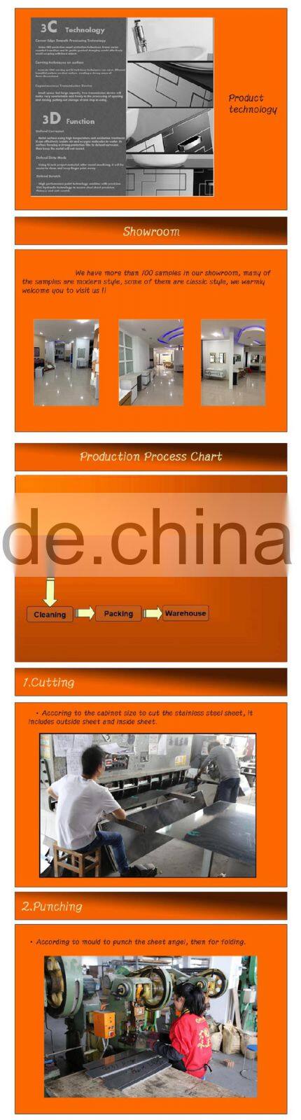 classic simple wall hung stainless steel bathroom vanity