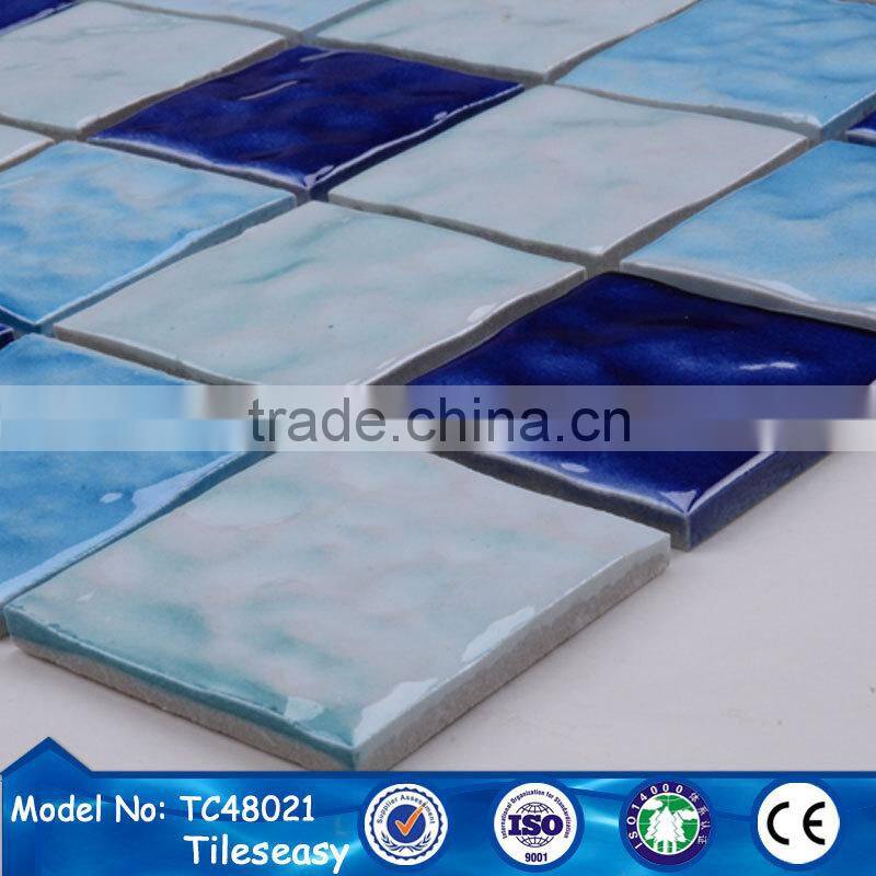 popular concave-convex swimming pool mosaic tiles