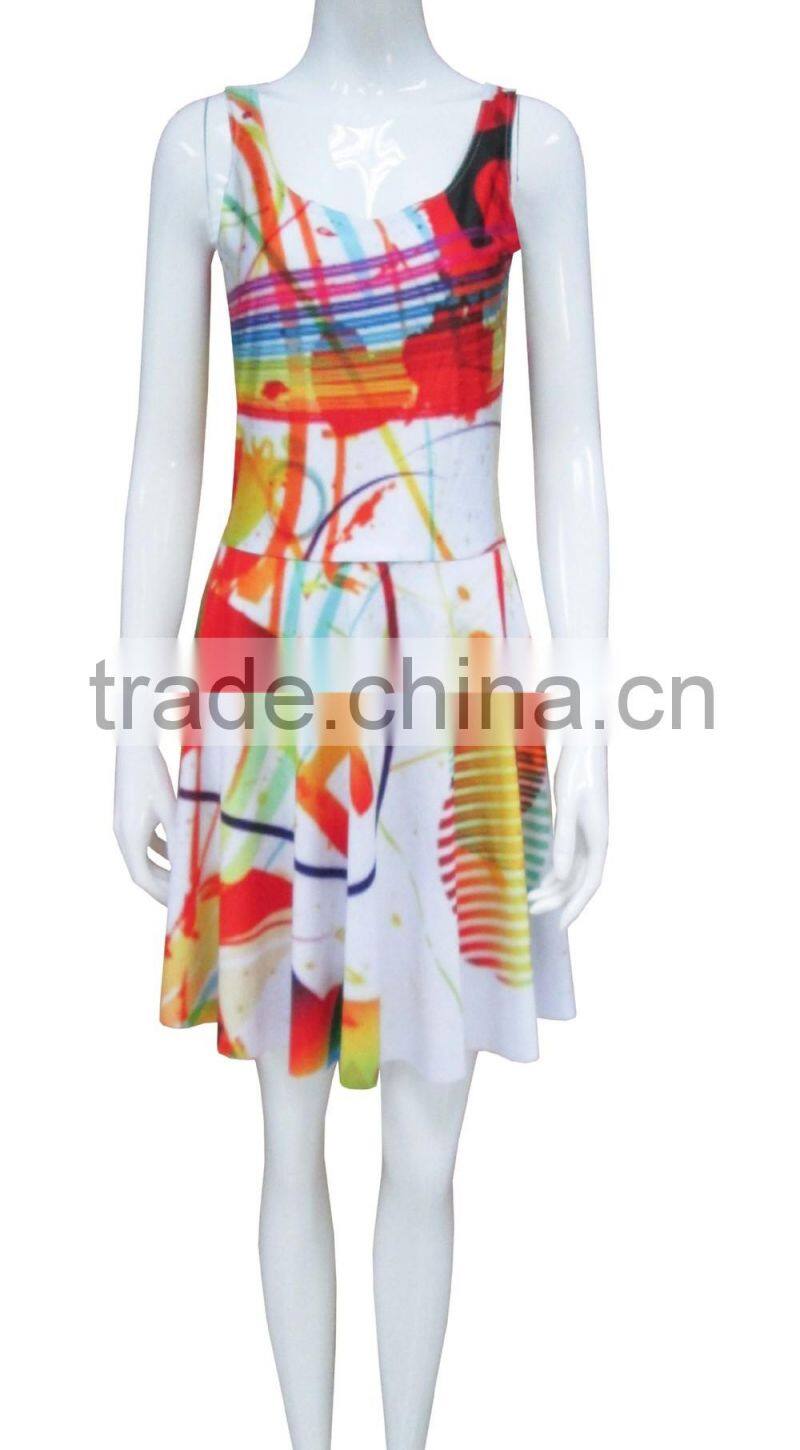 fancy dresses for lady sublimation print dresses