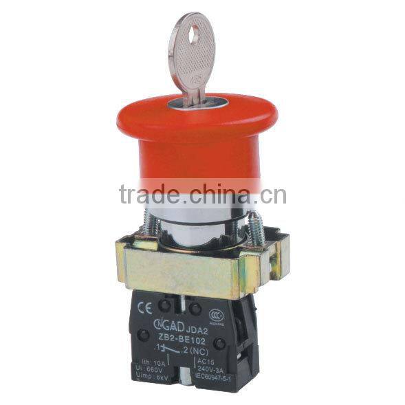 GB2-BS142 CNGAD red with key mushroom switch push button