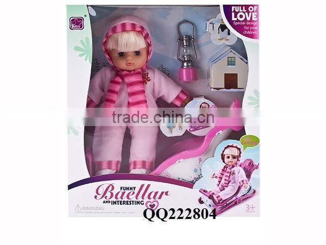 Nice 13 inch baby doll for kids with walking trainer toy doll baby doll