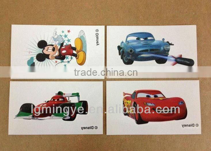 customized kids cartoon design temporary sticker tattoo