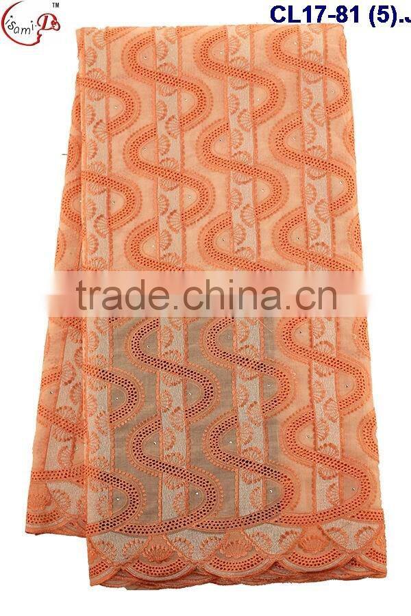 CL17-81 100% cotton guipure swiss voile lace fabric for women dress on sale on dinner party