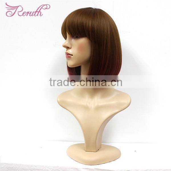 OEM natural color cheap straight bob style human hair wig