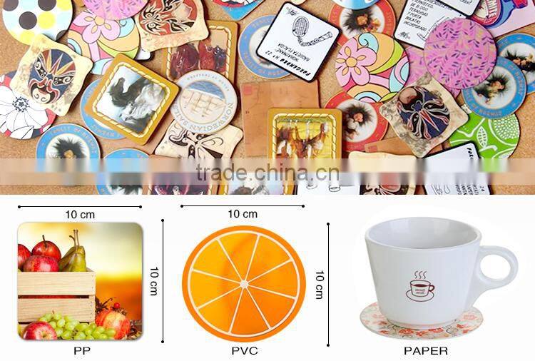 promotional advertising full color printing anti-slide custom logo square glass table rubber pad