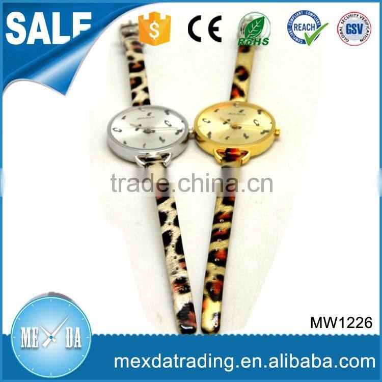 Simple design high quality casual genuine leather watch for women