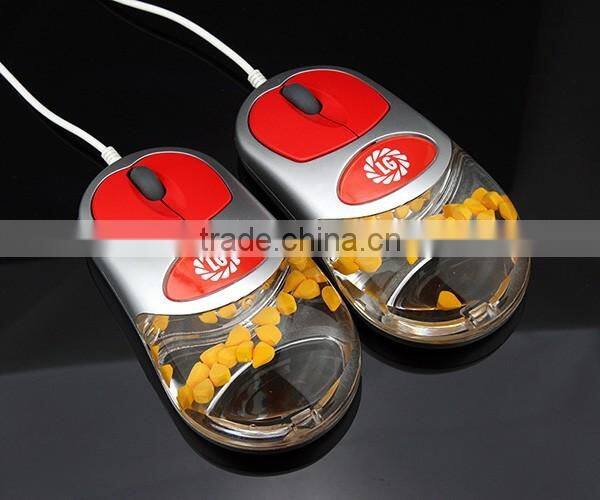 usb wired computer mouse with aqua and floater inside