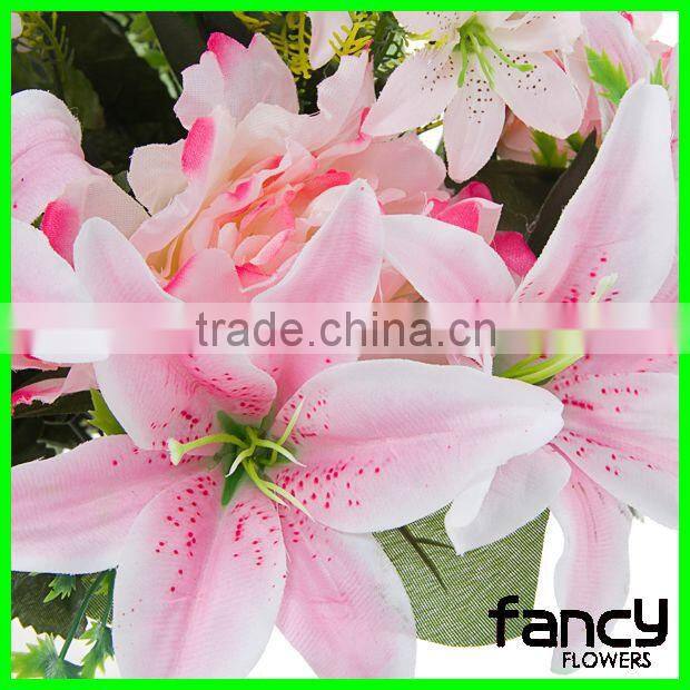 18 head artificial peony and lily flower wedding decoration centerpieces